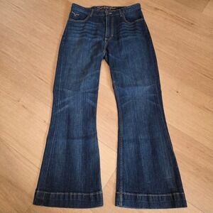 Kimes Ranch Jennifer Wide Leg Flare Jeans Dark Wash Womens 12/30 Made in USA